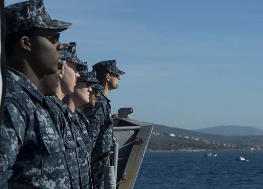 Soldats américains à bord de l'USS Elrod à Tanger