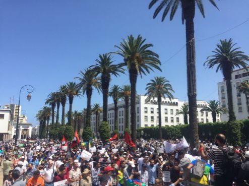 Moroccans rallying in Rabat to release Hirak detainees./Ph. Yabiladi- Mustapha fahmi