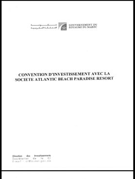 Une copie de la première page de la convention présentée aux clients en 2007.