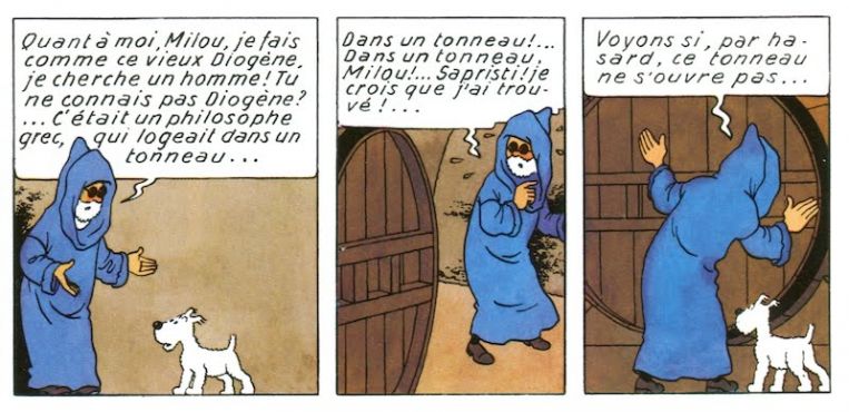 Tintin portant une jellaba traditionnelle