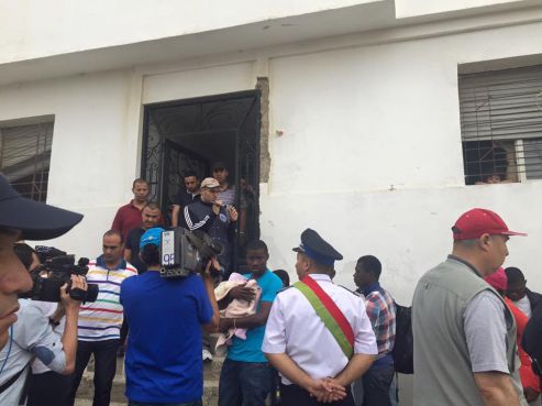 Opération d'évacuation de migrants du quartier Boukhalef / Ph. Mélinda Lamia Mrini