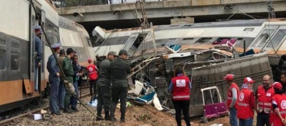 A photo from the train crash that took place Tuesday near Bouknadel in Morocco./Ph. DR