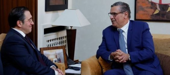 Morocco Prime Minister Aziz Akhannouch and Spanish Foreign Minister Manuel Albarez. / Ph. DR