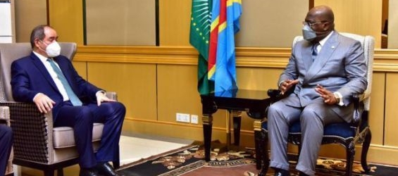 Algerian Foreign Affairs Minister Sabri Boukadoum and DRC President Félix-Antoine Tshisekedi. / DR