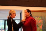 Miriem Bensalah Chaqroun décorée de l'insigne de Chevalier de la Légion d'Honneur