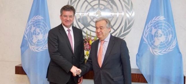 Slovak diplomat and Foreign Minister Miroslav Lajcak and UN Secretary-General Antonio Guterres. / Twitter