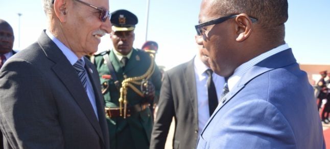 Polisario leader Brahim Ghali and Botswana president./Ph. DR