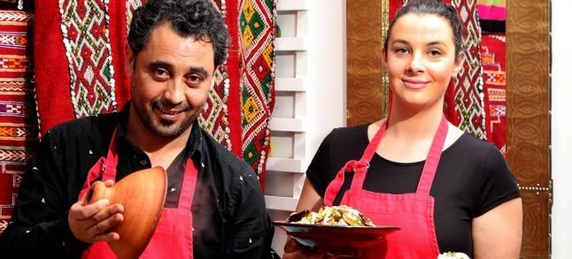 Med Ghanmi owner of Inside Morocco with Chef Tamika Wright./Ph. Dylan Coker