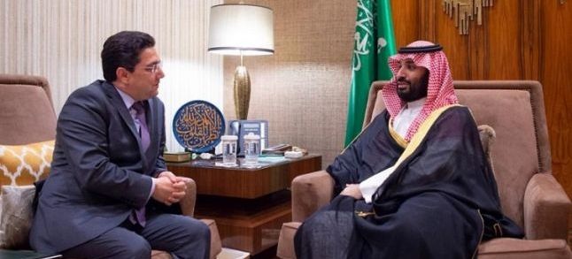 Foreign Affairs Minister Nasser Bourita and Saudi Crown Prince Mohammed Bin Salman. / Ph. DR