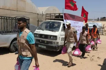 استمرار حملات الإغاثة المغربية لفائدة العائلات الفلسطينية الأكثر احتياجا في قطاع غزة
