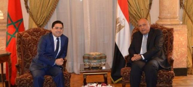Foreign Minister Nasser Bourita and his Egyptian counterpart Sameh Shoukry./Ph. DR