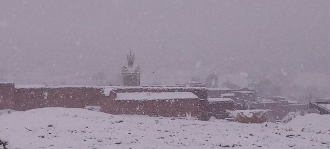 Aflandra, a commune in the province of Zagora covered by snow./Ph. Mohamed Cherkaoui