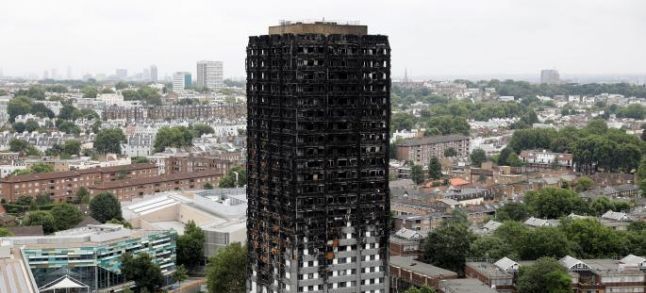 The Grenfell tower in London after the 2017 deadly blaze./Ph. DR