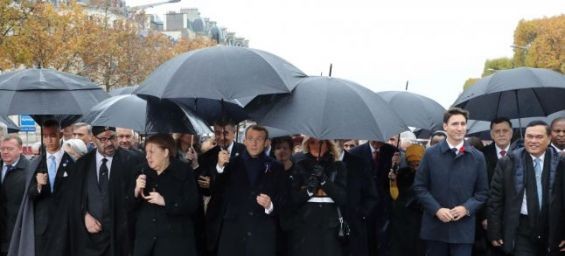 King Mohammed VI at the commemoration of the first World War Armistrice./Ph. DR