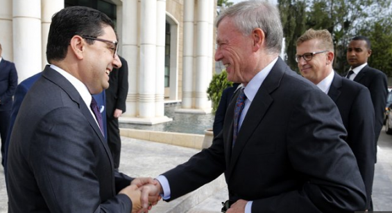 Foreign Affairs Minister Nasser Bourita and the UN Personal Envoy to Western Sahara Horst köhler./Ph. DR