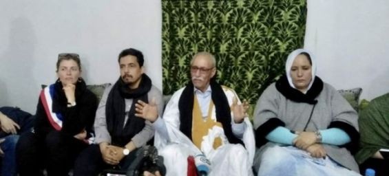 Polisario leader Brahim Ghali with the French delegation./Ph. DR