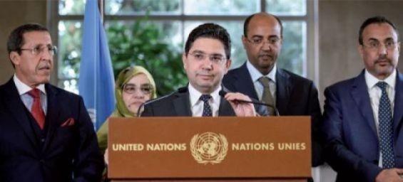 The Moroccan delegation in Geneva during the first round-table on Western Sahara./Ph. DR