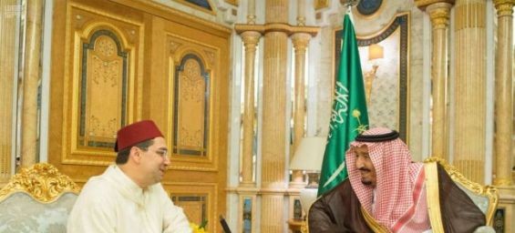Foreign Affairs Minister Nasser Bourita and Saudi King Salman./ Ph. DR