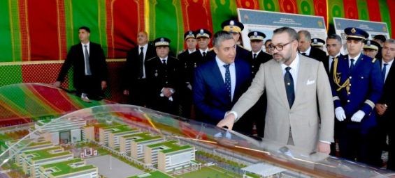 King Mohammed VI launches building works of a new police headquarters. / Ph. DR