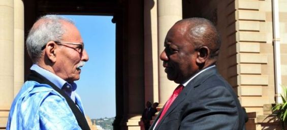 Polisario leader Brahim Ghali and South African President Cyril Ramaphosa. /Ph. DR