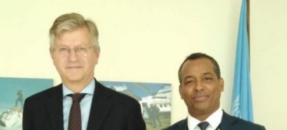 The Polisario’s permanent representative to the United Nations Sidi Mohamed Omar and the United Nations Under-Secretary-General for Peacekeeping Operations Jean-Pierre Lacroix. / Ph. DR