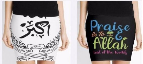 Redbubble sells skirts with Allah printed on them. / Ph. BBC