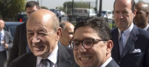 French Foreign Minister Jean-Yves Le Drian and his Moroccan counterpart Nasser Bourita. / Ph. AFP