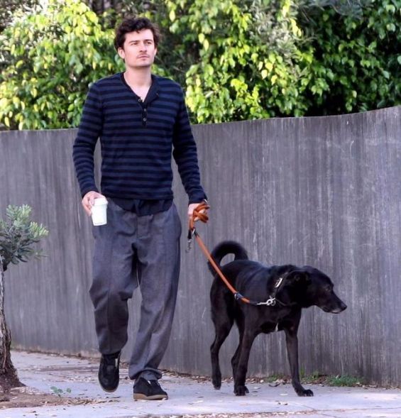 Orlando Bloom avec son chien Sidi. / Ph. DR