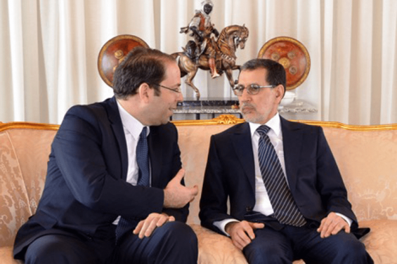 Morocco Prime Minister Saadeddine El Othmani and his Tunisian counterpart Youssef Chahed. / Ph. DR