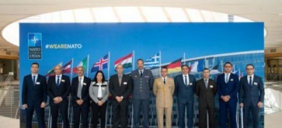 A high delegation of military officers from the Moroccan Royal Armed Forces in NATO's headquarters. / Ph. NATO