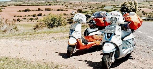 An unusual trip from Paris to Marrakech via motocycles./Ph. Clémence Couten and Lisa Aleksenko