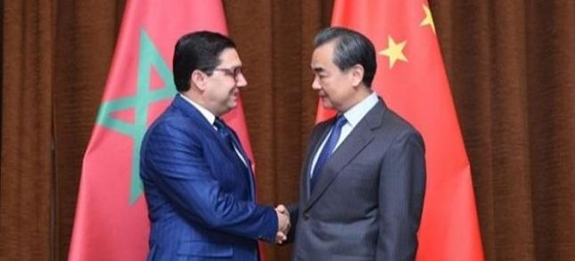 Moroccan Foreign Minister Nasser Bourita and his Chinese counterpart, Wang Yi, in Beijing./Ph. DR