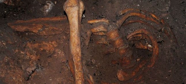 Ancient DNA from this skeleton, found in a Moroccan cave, is the oldest known from Africa. ABDELJALIL BOUZOUGGAR