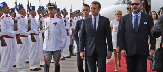 King Mohammed VI with the French president Emmanuel Macron on Wednesday 14th of June in Rabat./Ph. DR