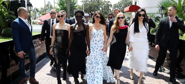 The four hollywood actresses to star in the spy move 355 in Cannes festival. / Ph. DR