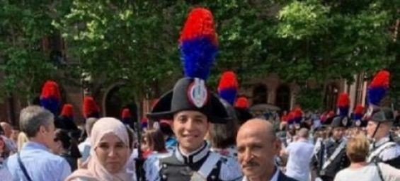 Badar Eddine Mennani and his parents. / Ph. DR