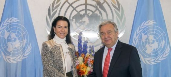 The Executive Director of the Counter-Terrorism Executive Directorate Michèle Coninsx and the UN Secretary-General Antonio Guterres. / Ph. DR