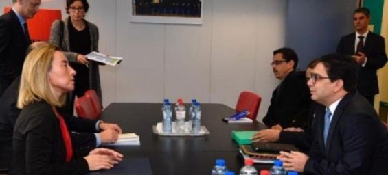 Foriegn Affairs Minister Nasser Bourita and the High Representative of the Union for Foreign Affairs and Security Policy Federica Mogherini. / Ph. DR