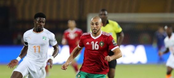 Nordin Amrabat during the game against Cote d'Ivoire. / Ph. DR