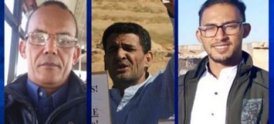 Sahrawi detainees Moulay Abba Bouzeid, Fadel Breika and Mahmoud Zeidan. / Ph. DR