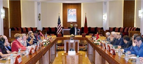 A US delegation meets with the Speaker of the House of Representatives Habib Elmalki. / Ph. MAP