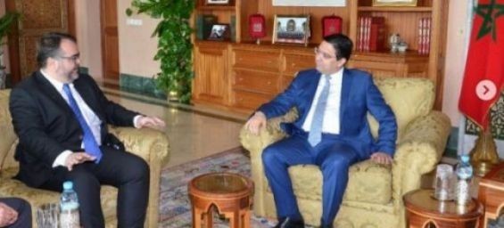 Foreign Affairs Minister Nasser Bourita and Juan Guaido's personal envoy to Morocco. / Ph. DR