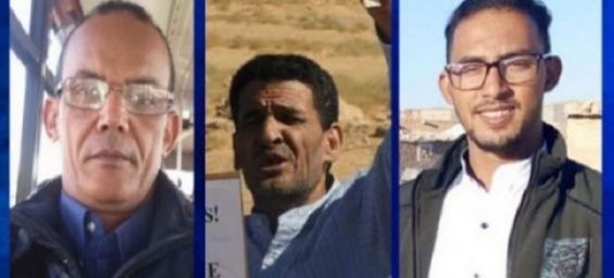 The three Sahrawi activists held in Tindouf. / Ph. DR