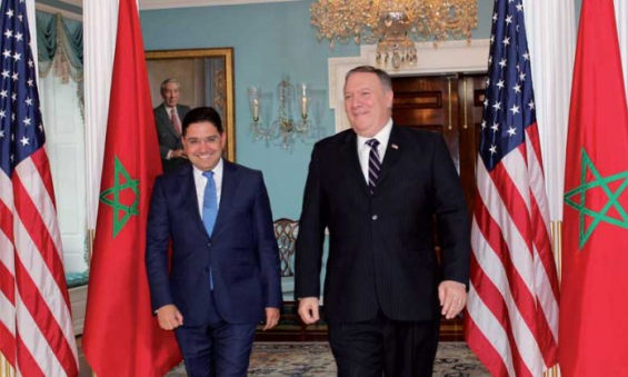 Foreign Affairs Minister Nasser Bourita and his American counterpart Mike Pompeo. / Ph. DR