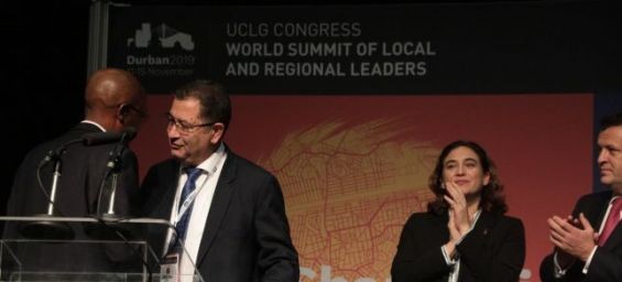 Moroccan mayor Mohamed Boudra at the Congress of the United Cities and Local Government (UCLG) in South AFrica. / Ph. DR