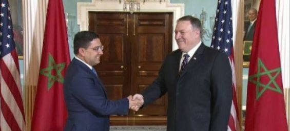 Foriegn Minister Nasser Bourita and the US Secretary of State Mike Pompeo. / DR