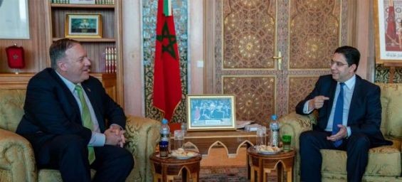 US State Secretary Mike Pompeo and Morocco's Foreign Affairs Minister Nasser Bourita, Thursday, in Rabat. / DR