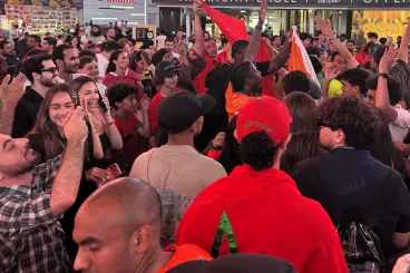 Moroccans celebrate Atlas Lions' World Cup triumph in New York's Times Square