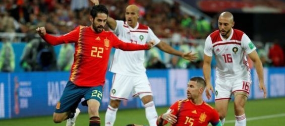 The Atlas Lions during their game against Spain on the 25th of June in Russia./Ph. DR