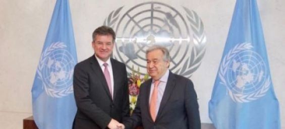UN Secretary-General Antonio Guterres and Slovak Foreign Minister Miroslav Lajcak. / DR